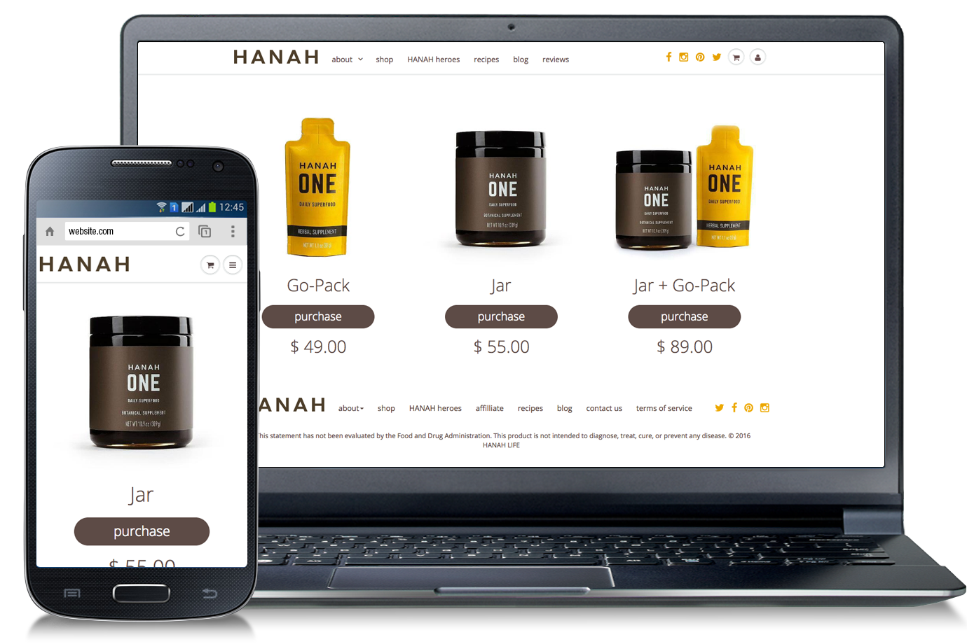 HANAH Life Shopify Website