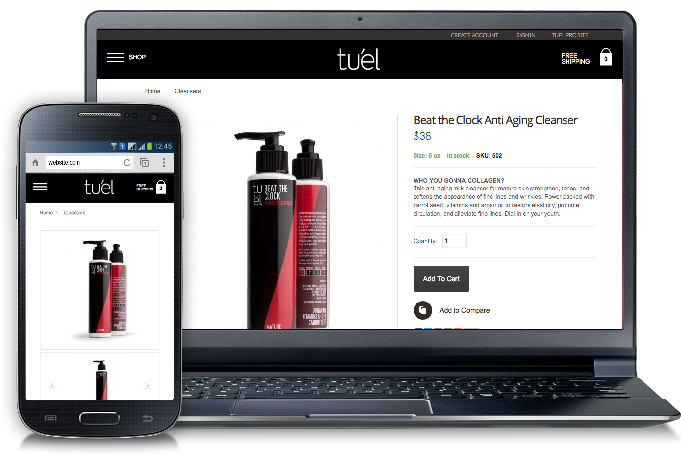 Tuel Skincare Website